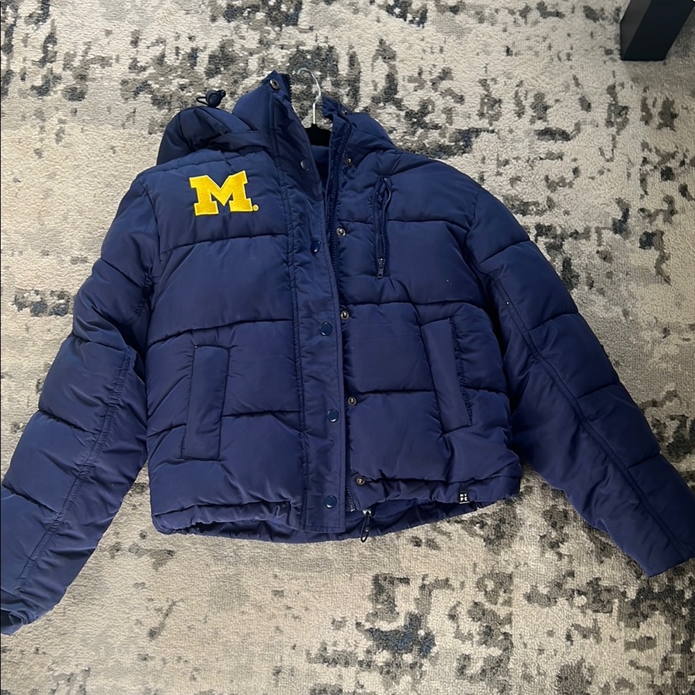 Michigan Navy Puffer Jacket